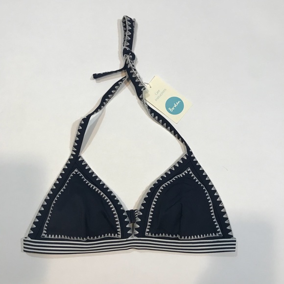 navy swimsuit top